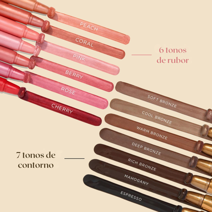 Dúo de rubor líquido y bronceador
